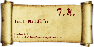 Tell Milán névjegykártya