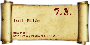 Tell Milán névjegykártya